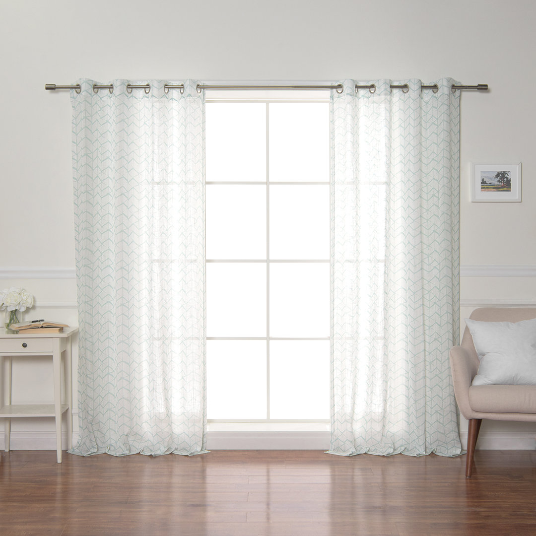 Polyester Semi Sheer Curtain Panel Pair (Set of 2) Latitude Run® Curtain 
