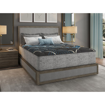 King Size 14" Mattress With Advanced Cooling Solutions, - Absorbing Foam Layers, Middle Support, 800 Coil Assembly, Edge To Grey And Blue Look, Steel Filler, Core For A Comfortable Night's Rest