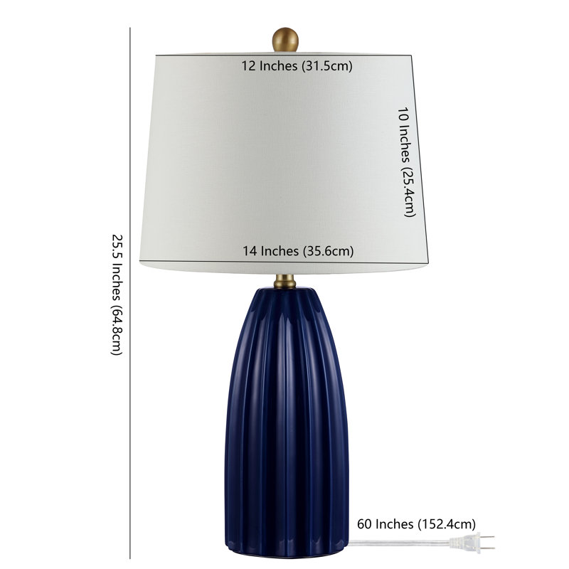 Alannys Ceramic Table Lamp, Navy Blue