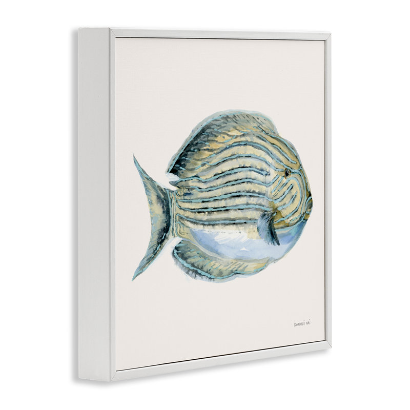 Giclée encadrée, par Danhui Nai, H 17 po x l 17 po, Estampe numérique encadrée blanc bord de mer