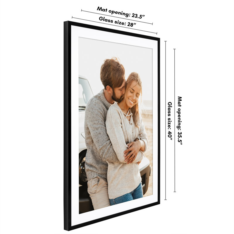 Americanflat Gallery-Style Deep Moulding Picture Frame with Mat to Secure Artwork, Prints, and Photos, 29.02" W x 41.06" H