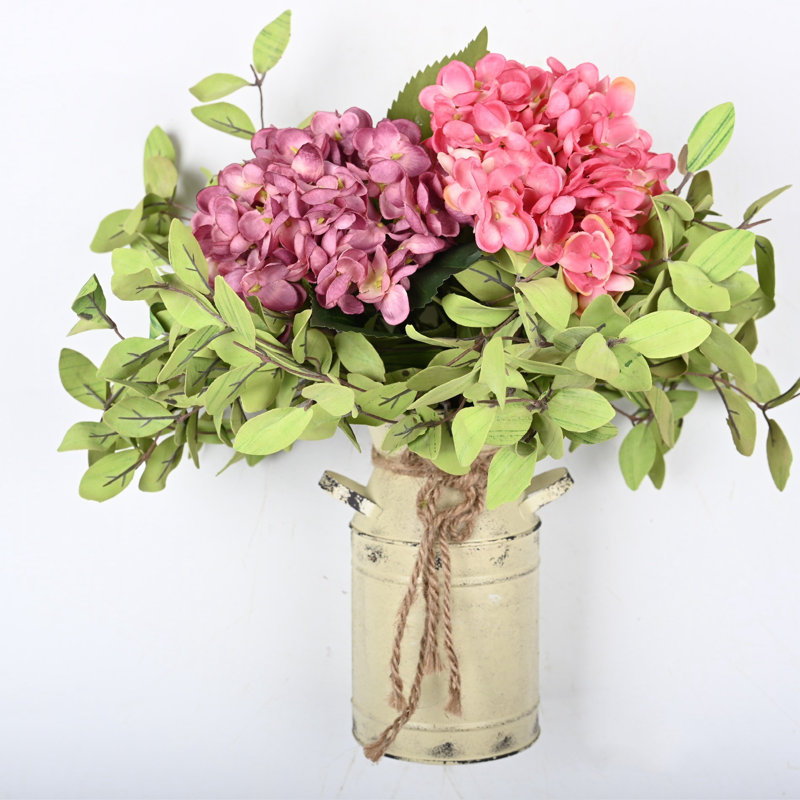 Arrangement d'hortensias en pot, Rouge