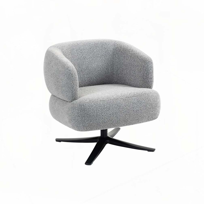 Chaise d'appoint pivotante rembourrée, Gris antique