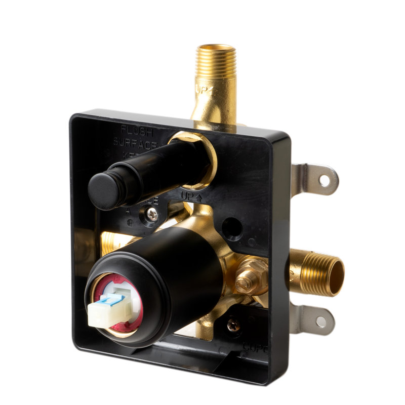Matte Black Wall-Mounted Shower Valve with Lever Handle