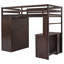 Lit mezzanine simple avec bureau et garde-robe
