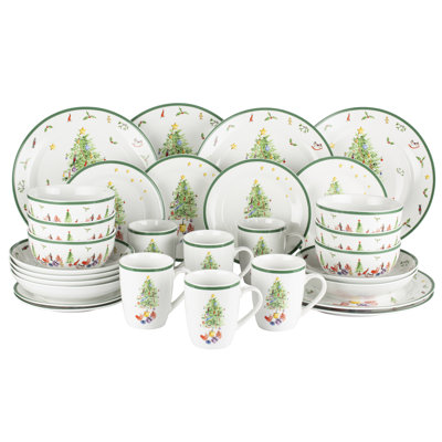 30 Piece Festive Tree Dinner Set