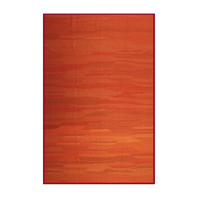 Tapis contemporain orange, Rectangle 4 pi x 6 pi