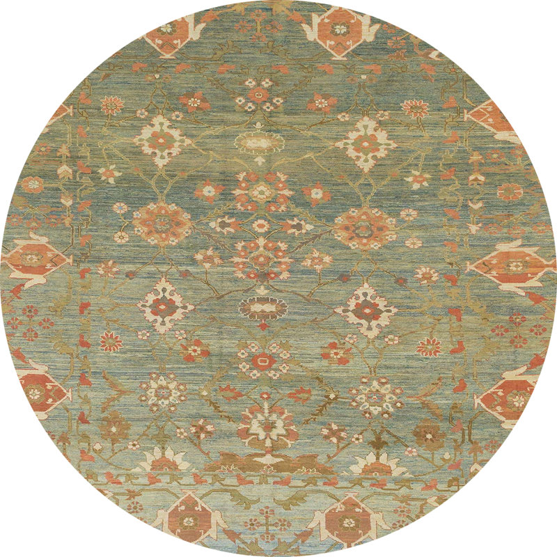 Tapis décoratif multicolore à motif abstrait, Rond 8 pi