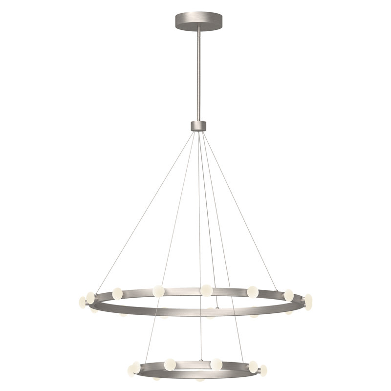Rezz 24 - Light LED Chandelier, Brushed Nickel