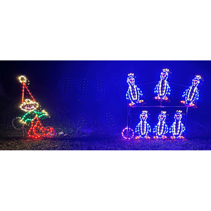 Figurine illuminée de jeu de quilles avec pingouins