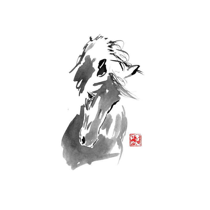 Horse by Péchane - Print on Canvas, Wrapped Canvas, 20.32 cm H x 30.48 cm W