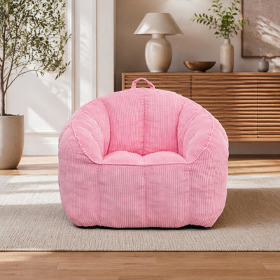 Pouf géant en velours côtelé avec accoudoirs, rembourrage en mousse déchiquetée, pour adultes et adolescents