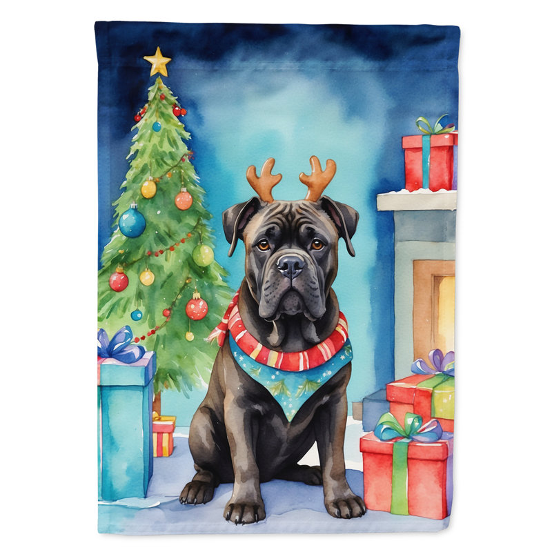 Drapeau de Noël maison de renne, Cane corso
