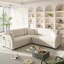 Canapé-lit en forme de L de 85,1 po avec lit escamotable, canapé-lit convertible surdimensionné avec poche latérale et port USB, canapé modulaire rembourré Teddy, pour salon, appartement, bureau-1298158255