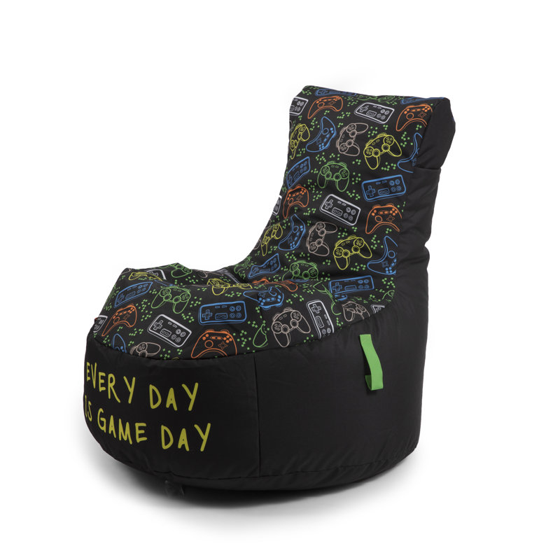 Fauteuil à billes Gaming, 100% polyester noir / vert