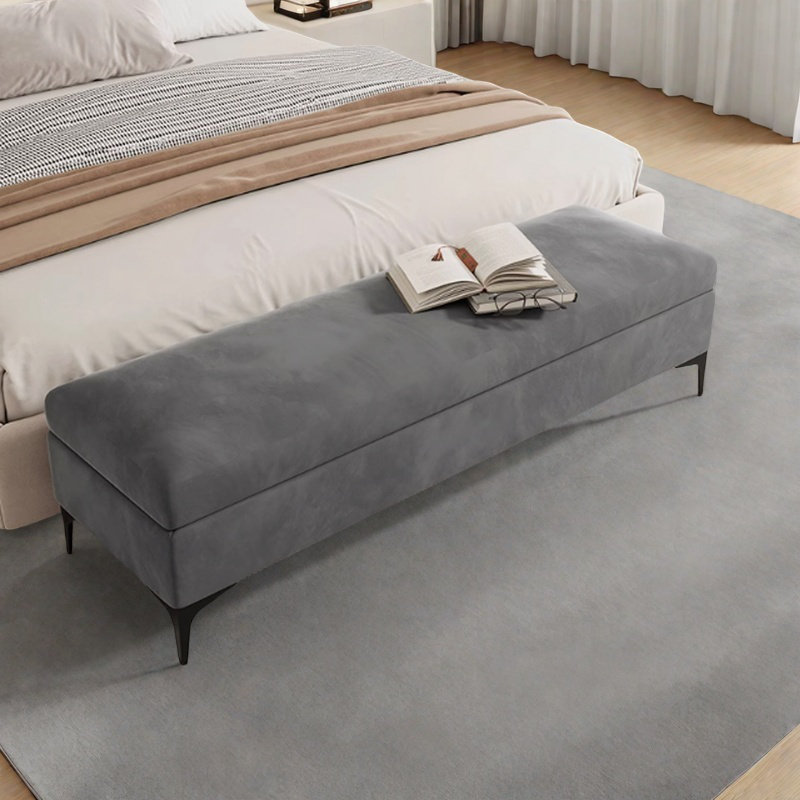 Banc de rangement pour chaussures pour chambre à coucher, Gris foncé