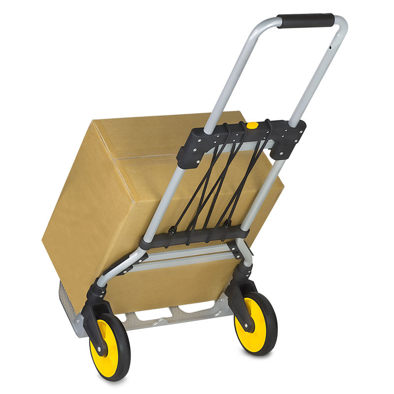 Heavy-Duty Folding Hand Truck with Telescoping Handle and Strap