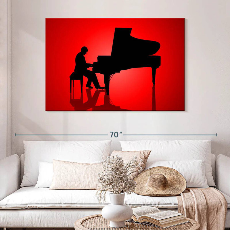 Silhouette de pianiste Abarca, H 32 po x l 48 po