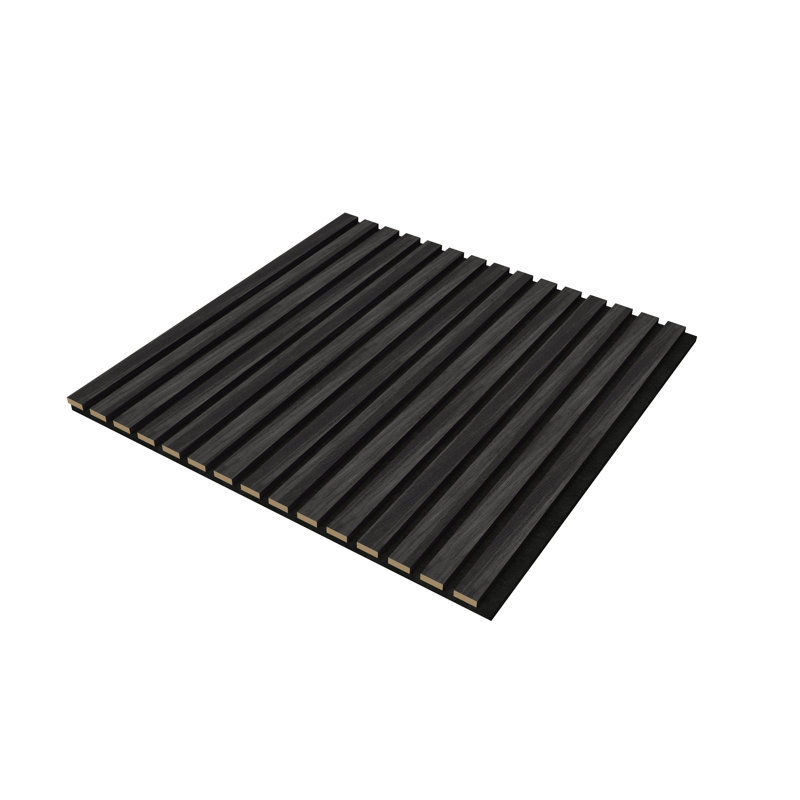 4 panneaux noirs mattes avec rainure 3D - Panneaux muraux insonorisants pour le bureau, la chambre à coucher, la salle de sport et le plafond - Panneaux insonorisants faciles à installer