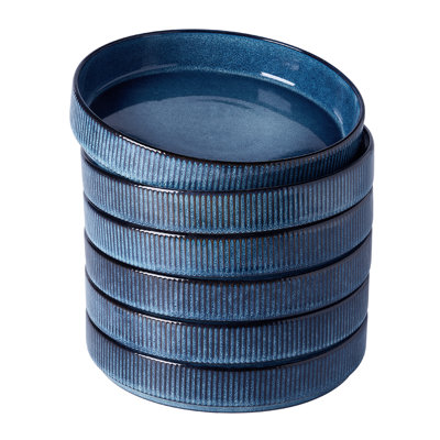 6 Piece 8.1" Paste Bowls Set - Service for 6, Nebulas Blue