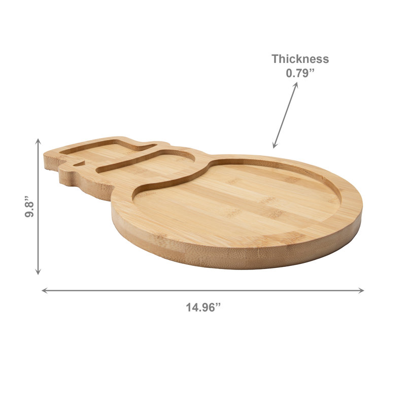Bamboo Serving Tray Snowman
