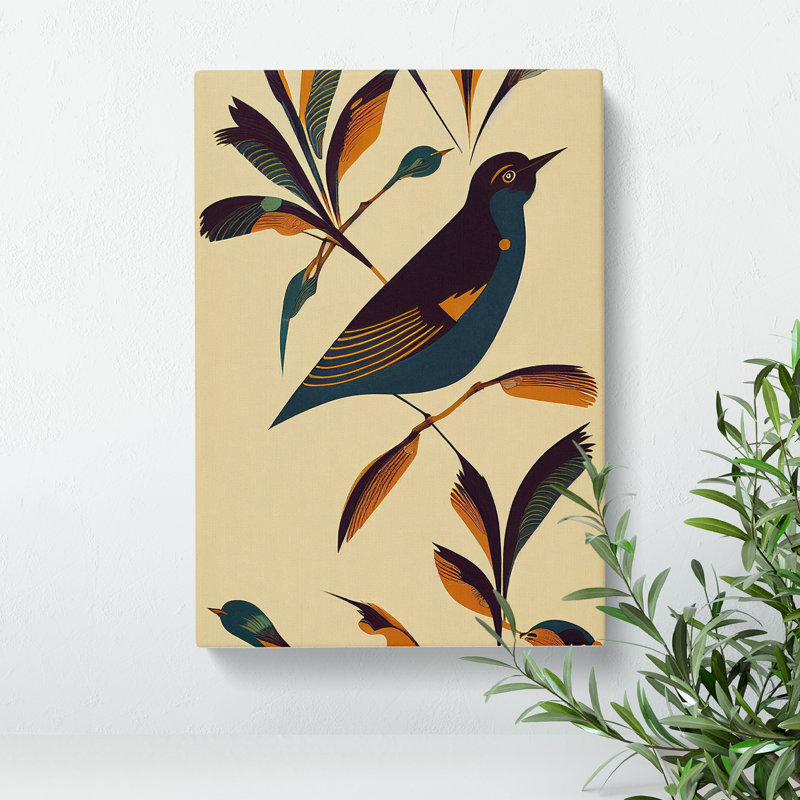 Art Deco Bird No.5 - Wrapped Canvas, 76cm H x 50cm W x 3cm D