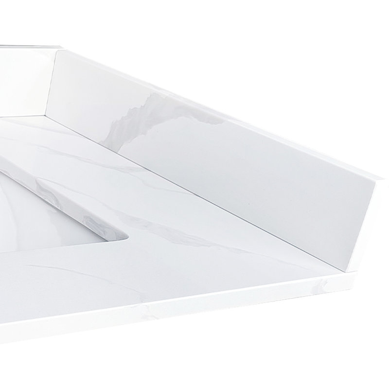 Dosseret latéral en quartz blanc de 22 pouces, hauteur de 4 po, convenant à un meuble-lavabo de bricolage et professionnel
