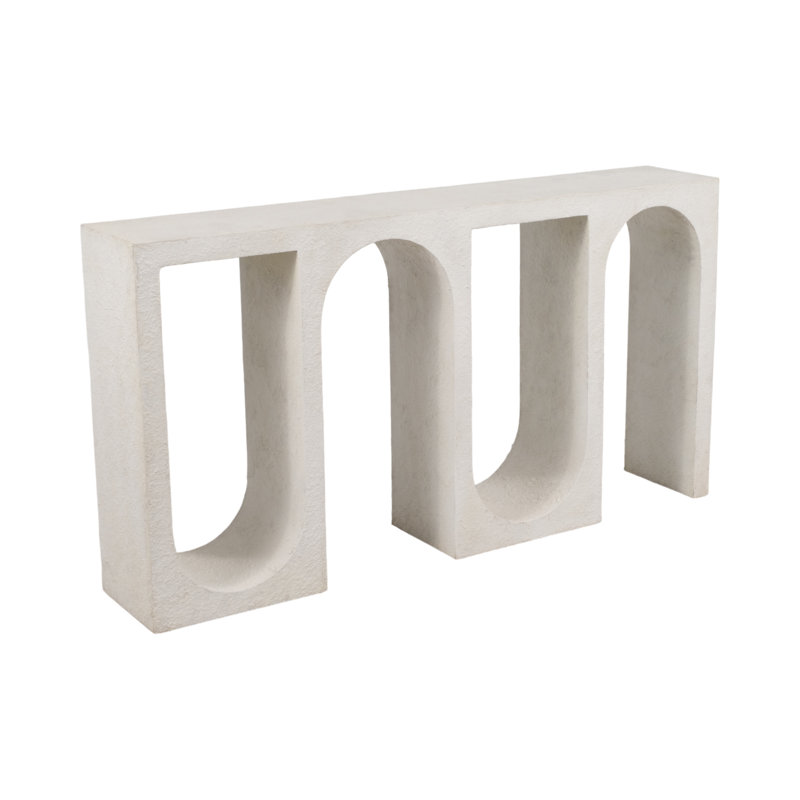 Canning 55" Wood Console Table with Cement Texture