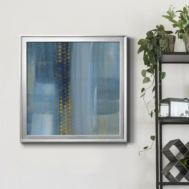 «Touching the Sky I», peinture sur toile encadrée, H 26,5 po x l 26,5 po x P 1,5 po, Toile encadrée argentée