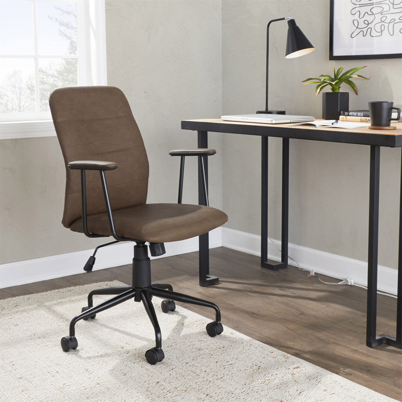 Chaise de bureau en similicuir, Espresso