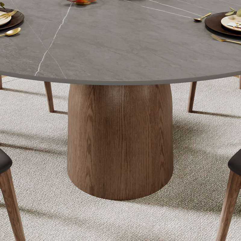 Minimalist Dining Table Gray, 29.5"H x 53.15"L x 53.15"W