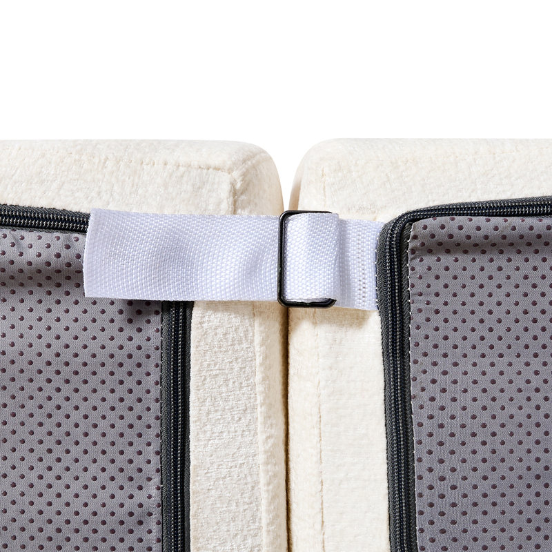 Canapé modulaire courbé avec coussins, Polyester beige