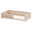 Lit plateforme simple en bois massif avec garde-corps et tablettes de rangement pour enfants, naturel-1708667627-1708667624
