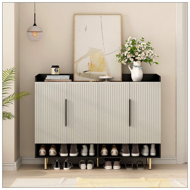 Armoire de rangement en bois, Noir / blanc