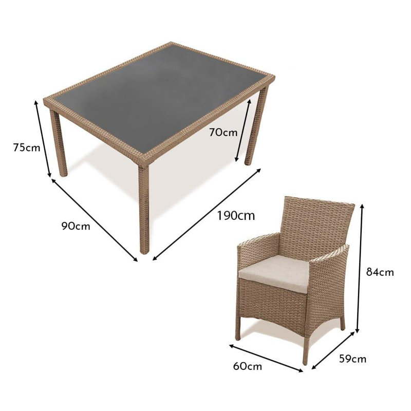 Renfoe Rectangular 10 - Piece 8 - Person 190cm L Table Set