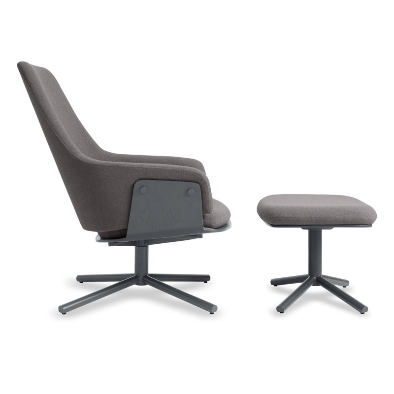 Lock Swivel Armchair, Condit Charcoal 100% Polyester, Gray
