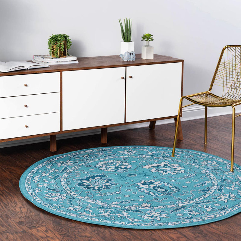 Floral Indoor Rug, Round 5'3"