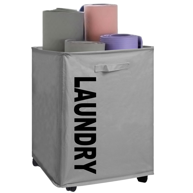 Chariot à linge en tissu avec roulettes