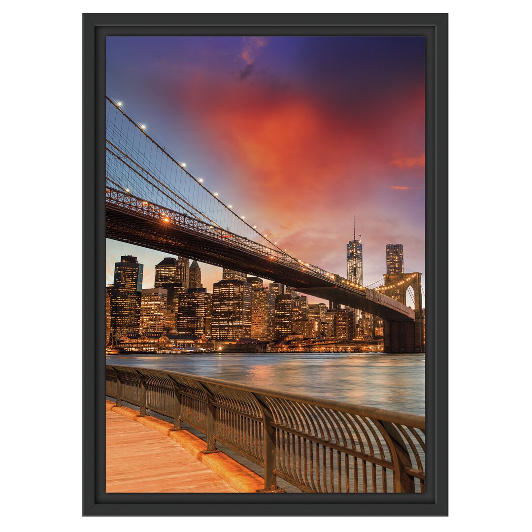 Gerahmtes Wandbild Brooklyn Bridge Park New York