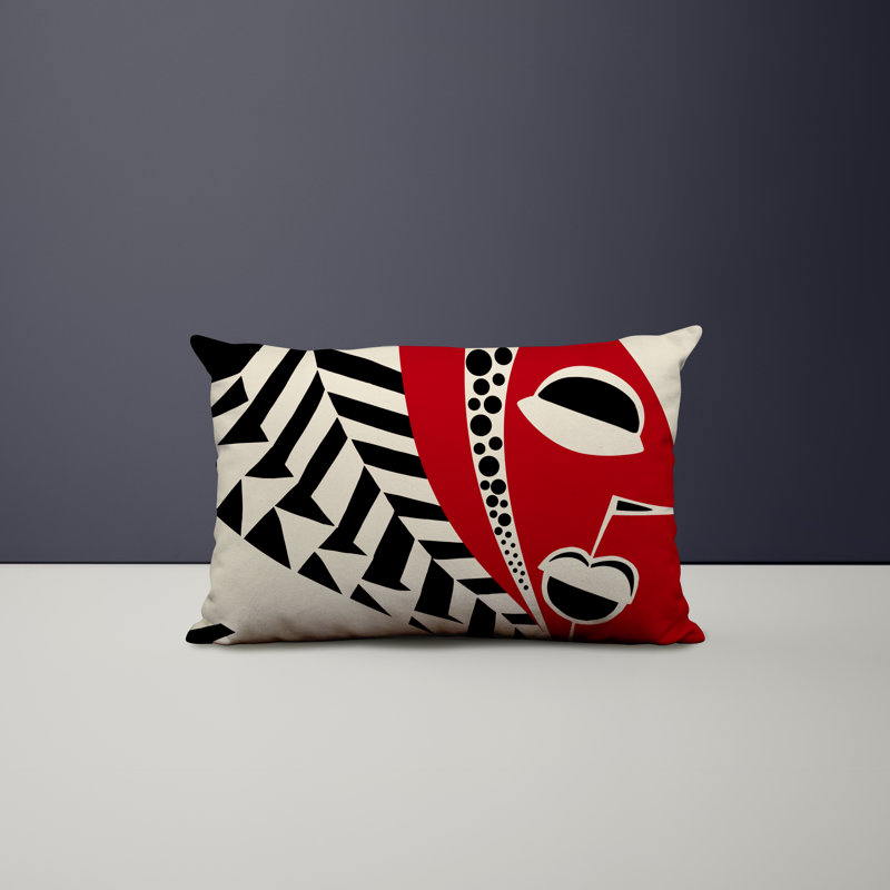 Ikom Polyester/Polyester Blend Lumbar Rectangular Indoor/Outdoor Pillow Cover & Insert, Red