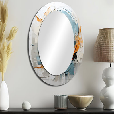Whispering Motion - Miroir mural ovale jaune