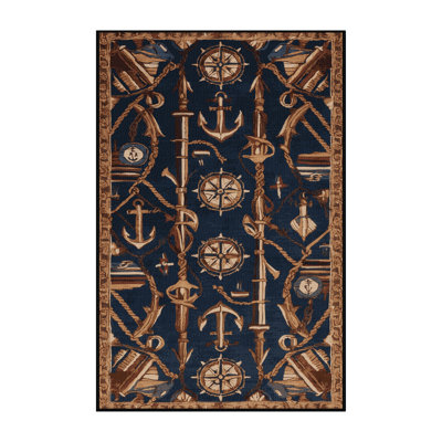 Washable Ship Parts Nautical Area Rug