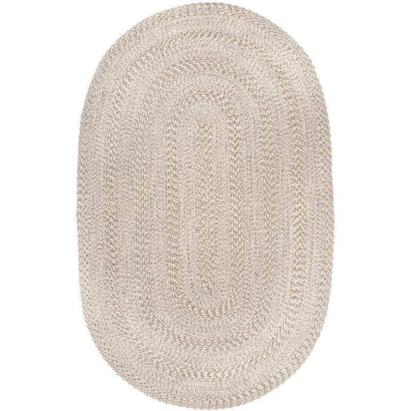 Tapis intérieur / extérieur Catharine Ivory, Ovale 5 pi x 8 pi