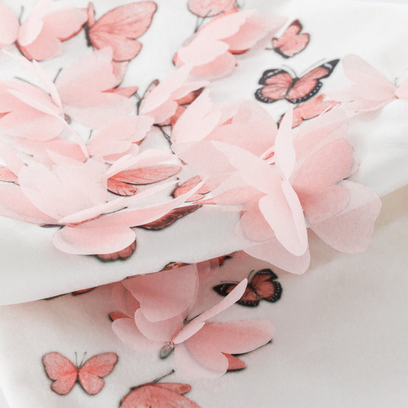  Appliqued Velvet Pillow Cover, Pink