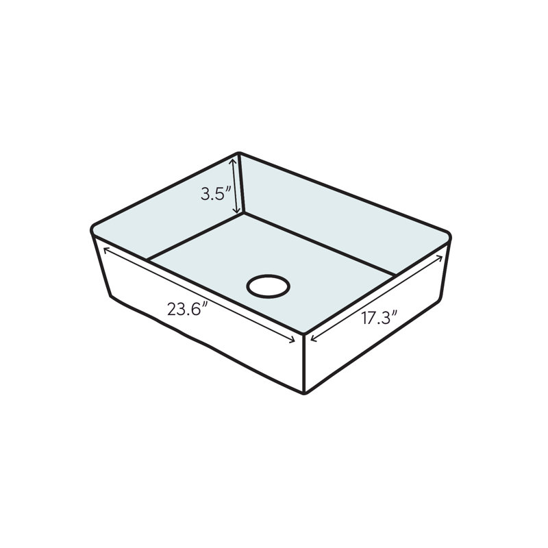 Teorema White Ceramic Rectangular Wall-Mount Vessel Sink