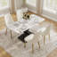 Ensemble de table et de chaises de salle à manger pour 4 personnes avec plateau en pierre frittée et revêtement en cuir PU.-577240675