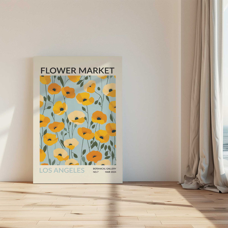 Marché aux fleurs de Los Angeles, Toile tendue, H 18 po x l 12 po