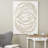 Metal Overlapping Circle Design Abstract Gold Wall Decor with White Wood Backing