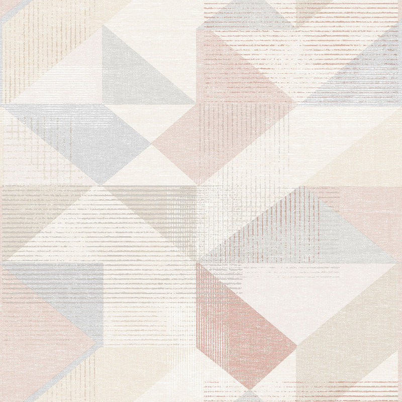 Geometrix 10m x 52.8cm Satin Wallpaper Roll, Blush Rose