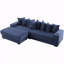 Canapé modulaire en L 110,75 po, canapé modulaire en velours côtelé, avec porte-gobelet mobile, porte-gobelets, 8 coussins décoratifs, poche latérale, déplier en lit, bleu-118054472